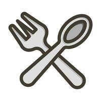 Cutlery Vector Thick Line Filled Colors Icon For Personal And Commercial Use.