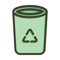 Recycling Bin Vector Thick Line Filled Colors Icon For Personal And Commercial Use.