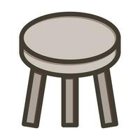 Stool Vector Thick Line Filled Colors Icon For Personal And Commercial Use.