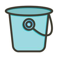 Bucket Vector Thick Line Filled Colors Icon For Personal And Commercial Use.