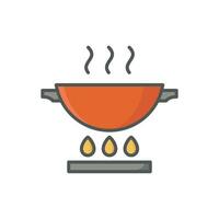 frying pan icon vector design template in white background