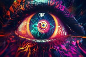 Hypnotic surreal eye. Generate Ai photo