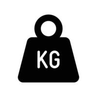 Weight heavy kg icon. Dumbbell Simple KG kilogram Scale. Heavy mass for exercise element Gym business concept for your web mobile. Solid style vector illustration design on white background. EPS 10