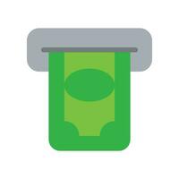 Money from atm icon, desposit, isolated, flat style. Insert credit card. Shopping sign. Bank card slot finance automated teller machine symbol. Vector illustration design on white background. EPS 10