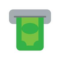 Money from atm icon, desposit, isolated, flat style. Insert credit card. Shopping sign. Bank card slot finance automated teller machine symbol. Vector illustration design on white background. EPS 10