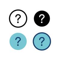 Question mark icon. Faq discussion speak symbol, talk investigation in round. Help problem information pictogram. Outline, filled, flat solid style vector illustration design on white background EPS10