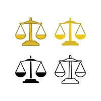 Balance lawyer icon. Law firm logo scale. Equilibrium Scale Balance, Justice symbol for web site or mobile app. Solid, flat, solid, outline style vector illustration. design on white background EPS 10