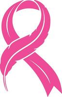 Feather Pink Ribbon vector