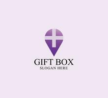 Elegant gift box logo design vector