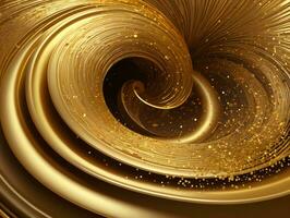 un computadora generado imagen de un dorado espiral. ai generado foto