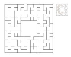 Square maze,  logic game with labyrinths.  maze game. A maze with answers vector