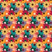 Seamless childish pattern with cute hand drawn flower. for fabric, print, textile, wallpaper, apparel vector