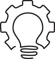 vector light bulb and gear. intelligence symbol. modern education vector illustration on white background.