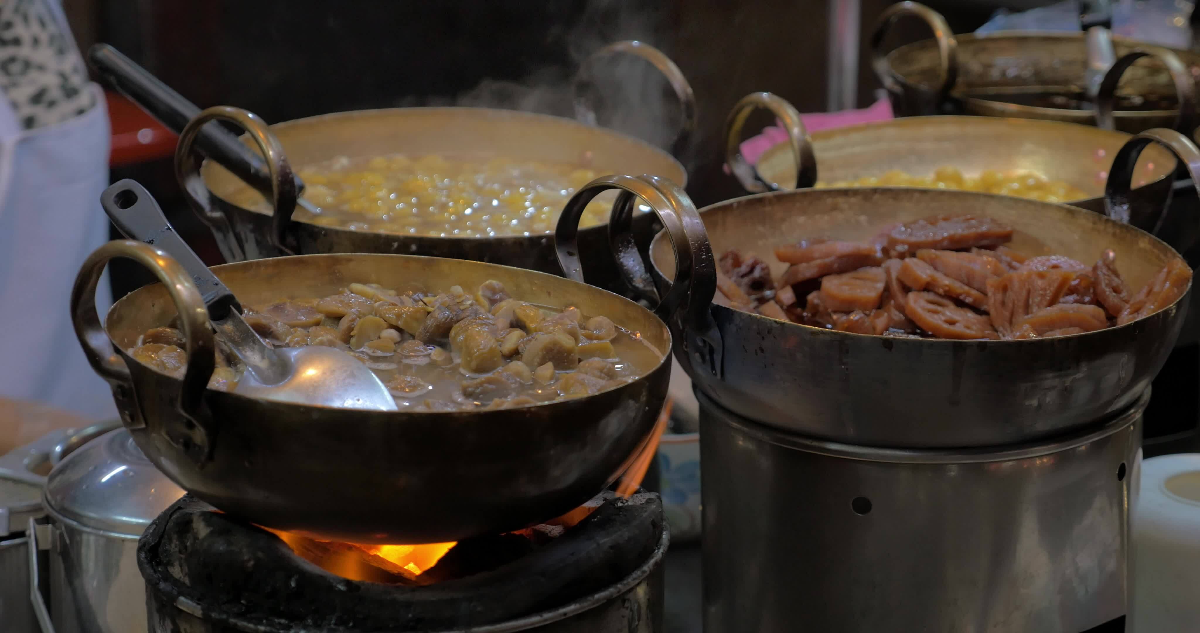 Dishes cooked in street restaurant of Bangkok, Thailand 28897958 Stock