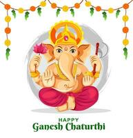 Vector happy Lord Ganesh Chaturthi festival banner design template