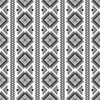 Seamless native stripe pattern with unique tribal background design. Aztec and Navajo ethnic style design for print fabric. Black and white color. vector