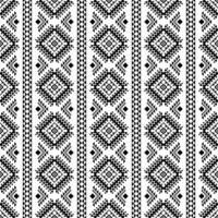 Seamless native stripe pattern with unique tribal background design. Aztec and Navajo ethnic style design for print fabric. Black and white color. vector