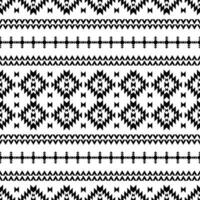 Figure tribal motif. Ethnic geometric abstract backdrop. Navajo seamless native pattern. Design for textile and embroidery. Black and white color. vector
