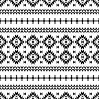 figura tribal motivo. étnico geométrico resumen fondo. navajo sin costura nativo modelo. diseño para textil y bordado. negro y blanco color. vector