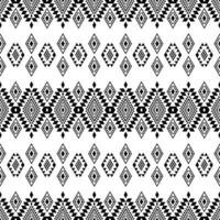 Retro seamless ethnic pattern. Border pattern with Native American tribal design for textile and embroidery. Black and white color. vector