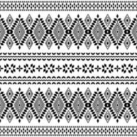 Border pattern with Native American. Geometric seamless ethnic pattern in native tribal style design for print fabric and clothing. Black and white color. vector
