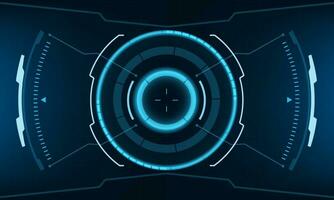 HUD sci-fi interface screen view blue geometric design virtual reality futuristic technology creative display vector