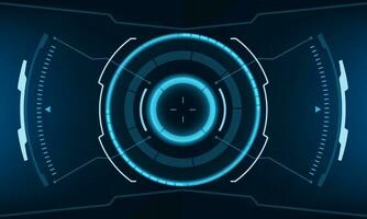 HUD sci-fi interface screen view blue geometric design virtual reality futuristic technology creative display vector