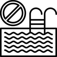 Swimming pool Ban Vector Icon Design