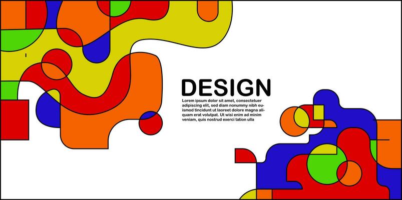 Vector banner poster template.Cool Abstract geometric and wave fluid line cover design.