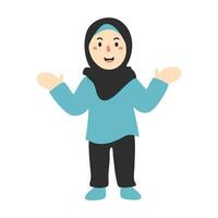 muslim girl giving high five to each other vector