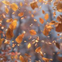 Falling Autumn Leaves. ai generative photo