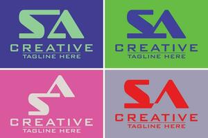 Modern elegant creative S A Logo Design and template vector illustration.