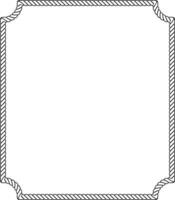 black white rectangle vintage rope frame with copy space vector