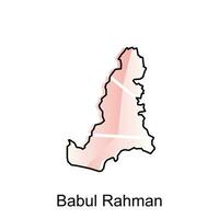 vector map of Babul Rahman City modern outline, Logo Vector Design. Abstract, designs concept, logo, logotype element for template.