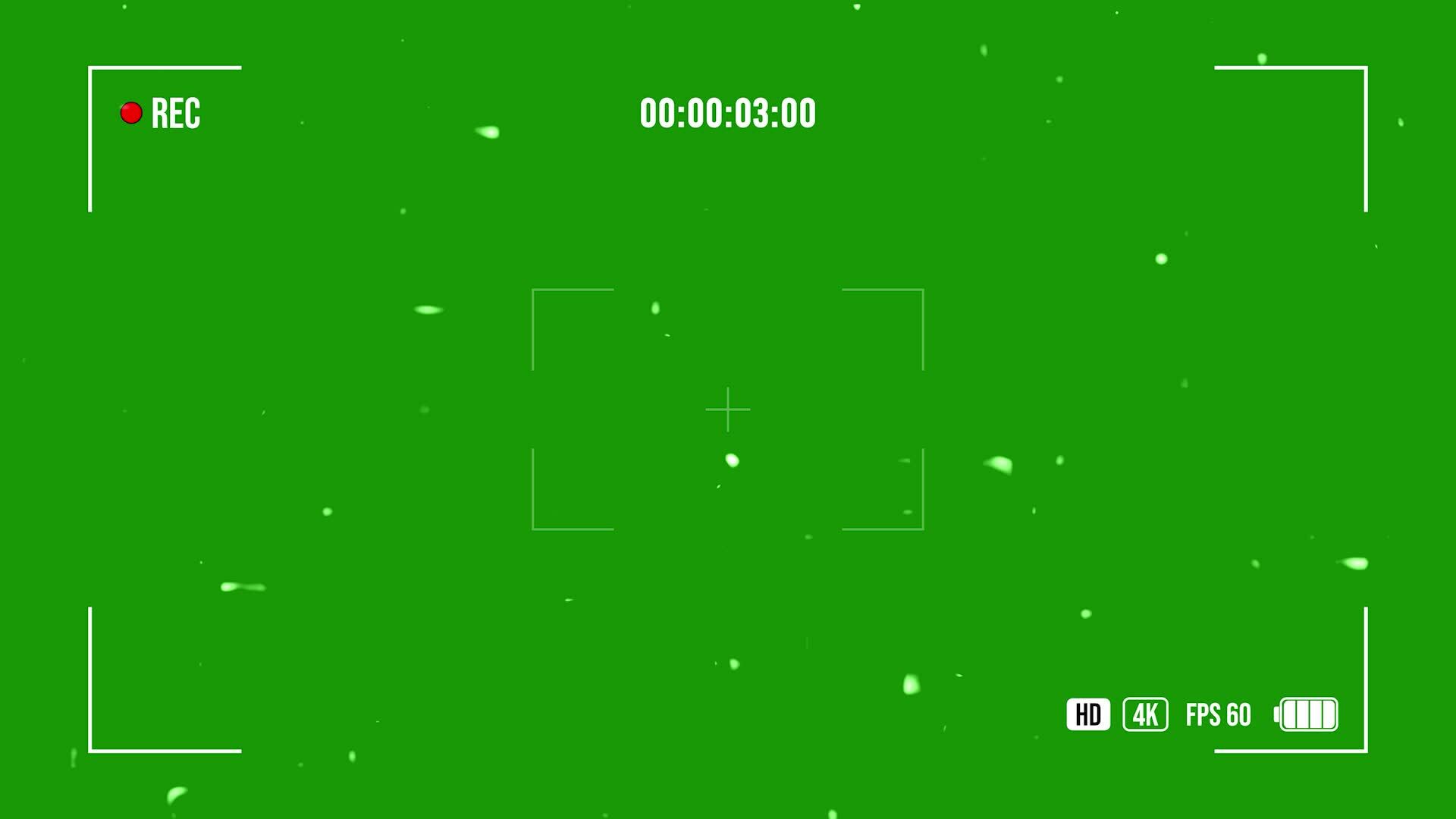 Camera recording screen overlay. Camera recording overlay on green background. Recording frame