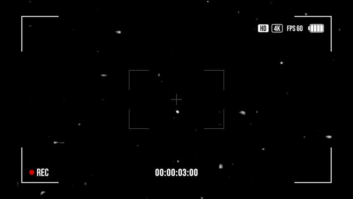 Camera recording screen overlay. Camera recording overlay on black background. Recording frame screen Recording Recording effect and live Recording. Full HD