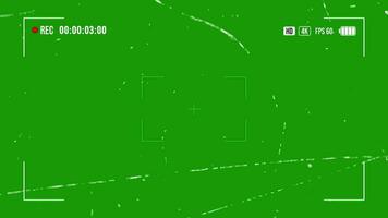 Camera recording screen overlay. Camera recording overlay on green background. Recording frame, screen Recording, Recording effect and live Recording. Full HD video