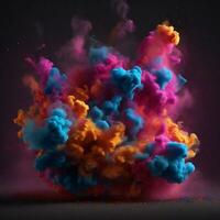 splash of colored smoke, in the style of precisionist art. AI Generative photo