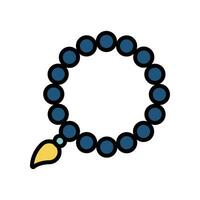 Ramadán icono lleno contorno talón, eid, ayuno, islam, musulmán, orar, Ramadán icono. rosario religioso accesorios tasbih, tasbih zikir dua, islámico rosario oración cuerdas vector ilustración diseño eps 10