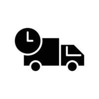 Fast delivery solid icon. Fast shipping delivery truck, 24 hour fast speed Courier van distribution business logistics for website and app. Vector illustration. design on white background. EPS 10