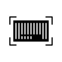 Barcode solid icon. Realistic Black bar code verifying Sign shopping. Barcode Scanner digital Laser strip mark for scan product. Editable stroke vector illustration design on white background. EPS 10