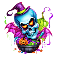 neon kleuren gelukkig halloween ontwerp, halloween clip art, generatief ai png