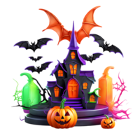 Neon- Farben glücklich Halloween Design, Halloween Clip Art, generativ ai png