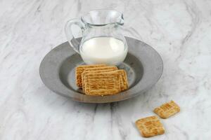 Peanut Butter Cookies with Fresh Milk photo