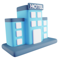 3D Illustration of Blue Hotel png