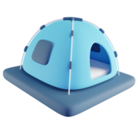 3d illustrazione di blu tenda png