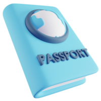 3d illustratie van blauw paspoort png