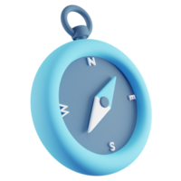 3D Illustration of Blue Compass png