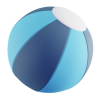 3d illustration av blå strand boll png