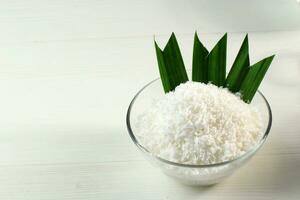 Grated Coconut with Pandan Leaf photo